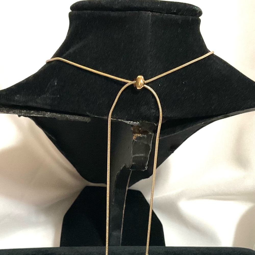 Goldtone Starburst Rhinestone Lariat Pendant - Picture 5 of 9